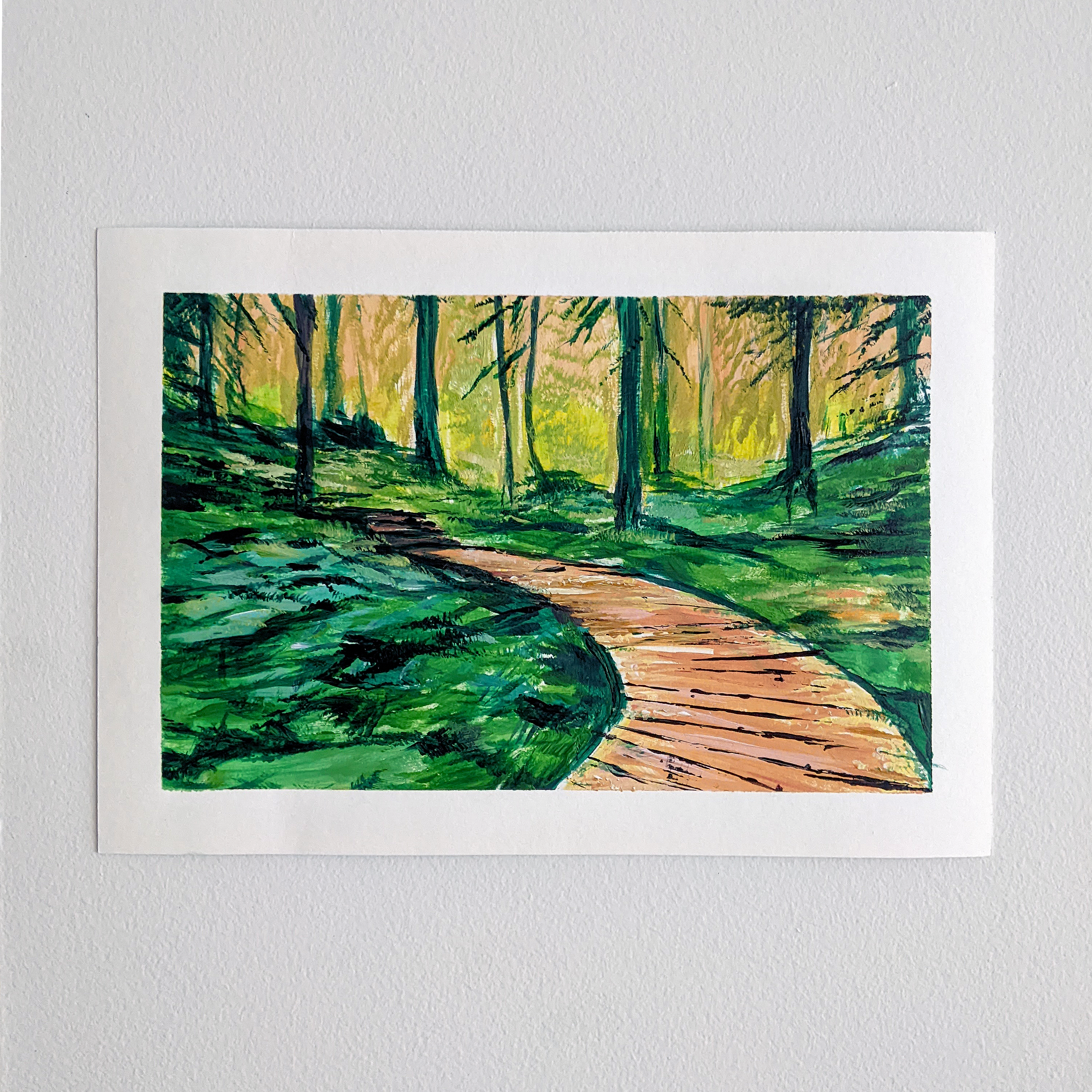 Forest Walk — gouache original by Laura Riondet