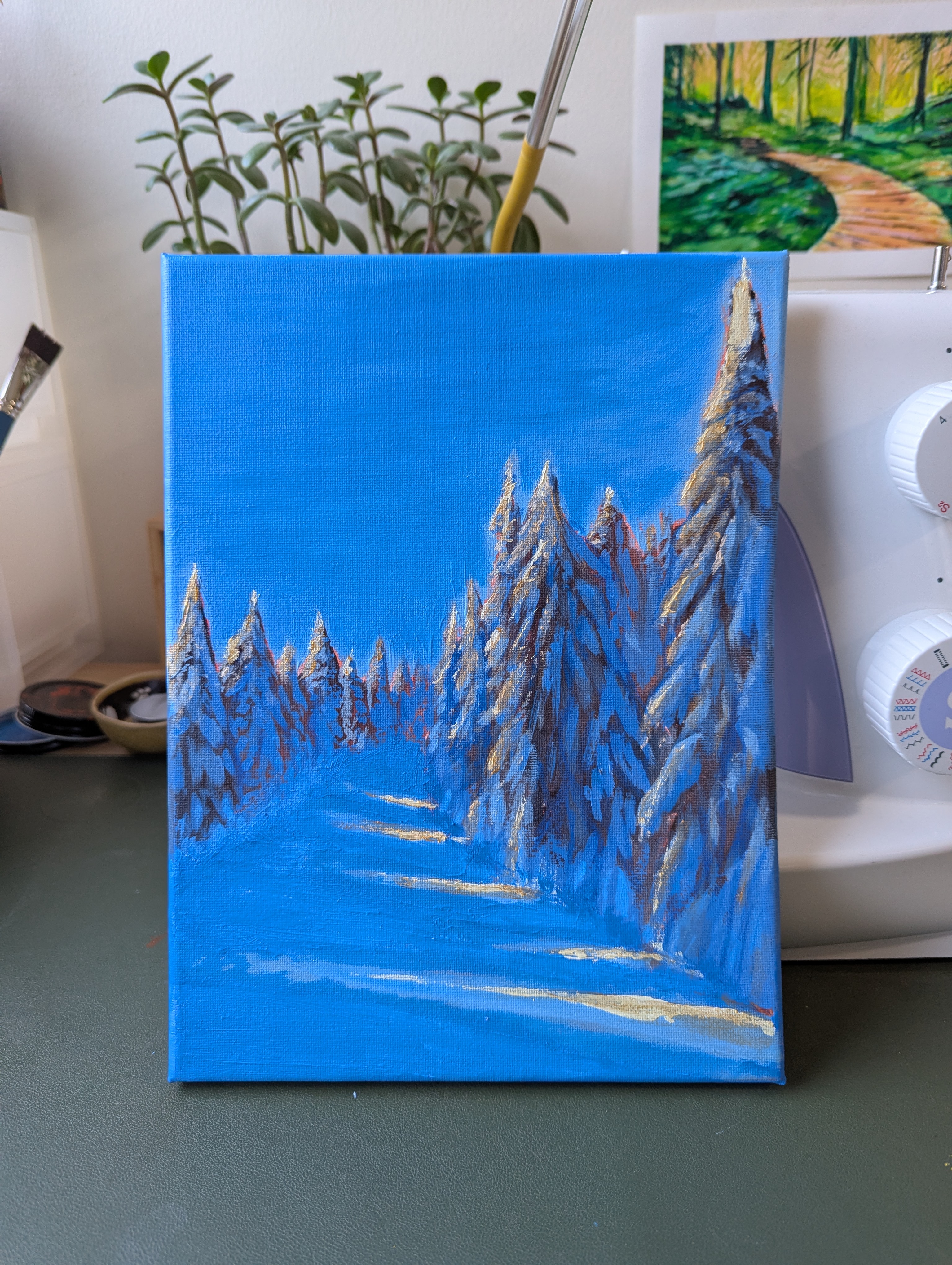 Snowy Peaks — gouache original by Laura Riondet