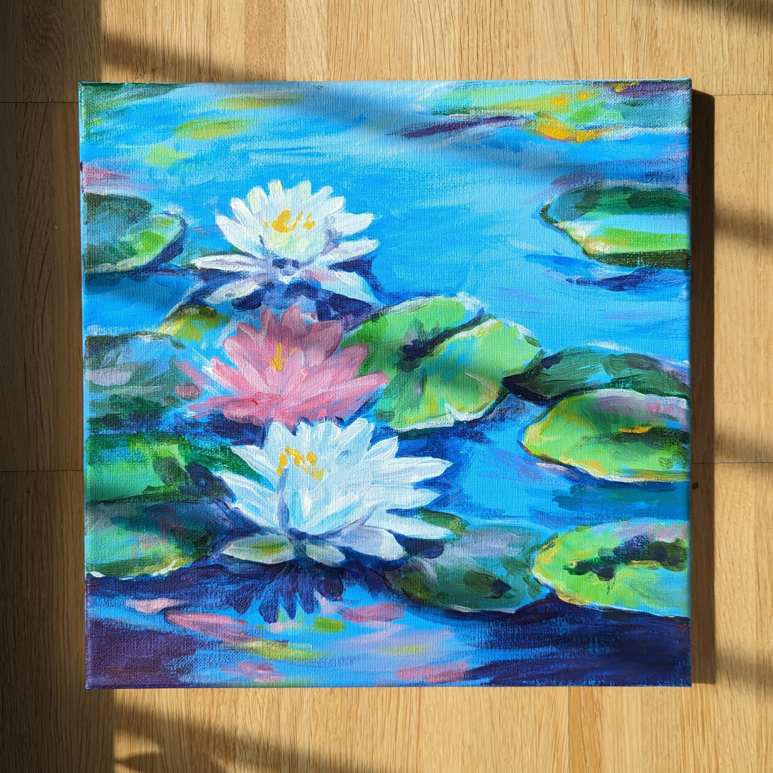 Waterlilies — gouache original by Laura Riondet